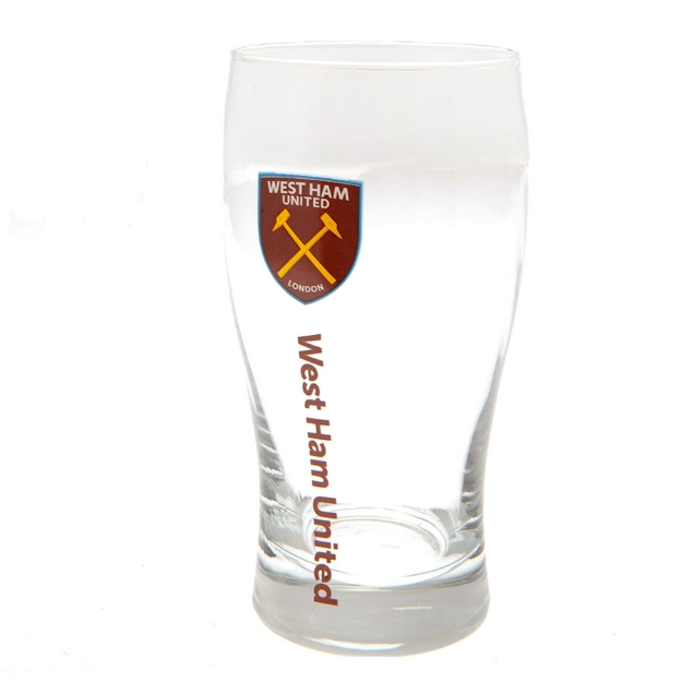 WEST HAM FC TULIP PINT GLASS