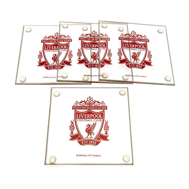 LIVERPOOL FC GLASS COASTER SET