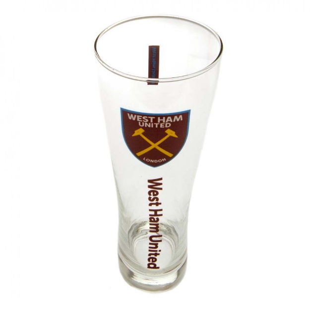 WEST HAM UNITED FC TALL BEER GLASS